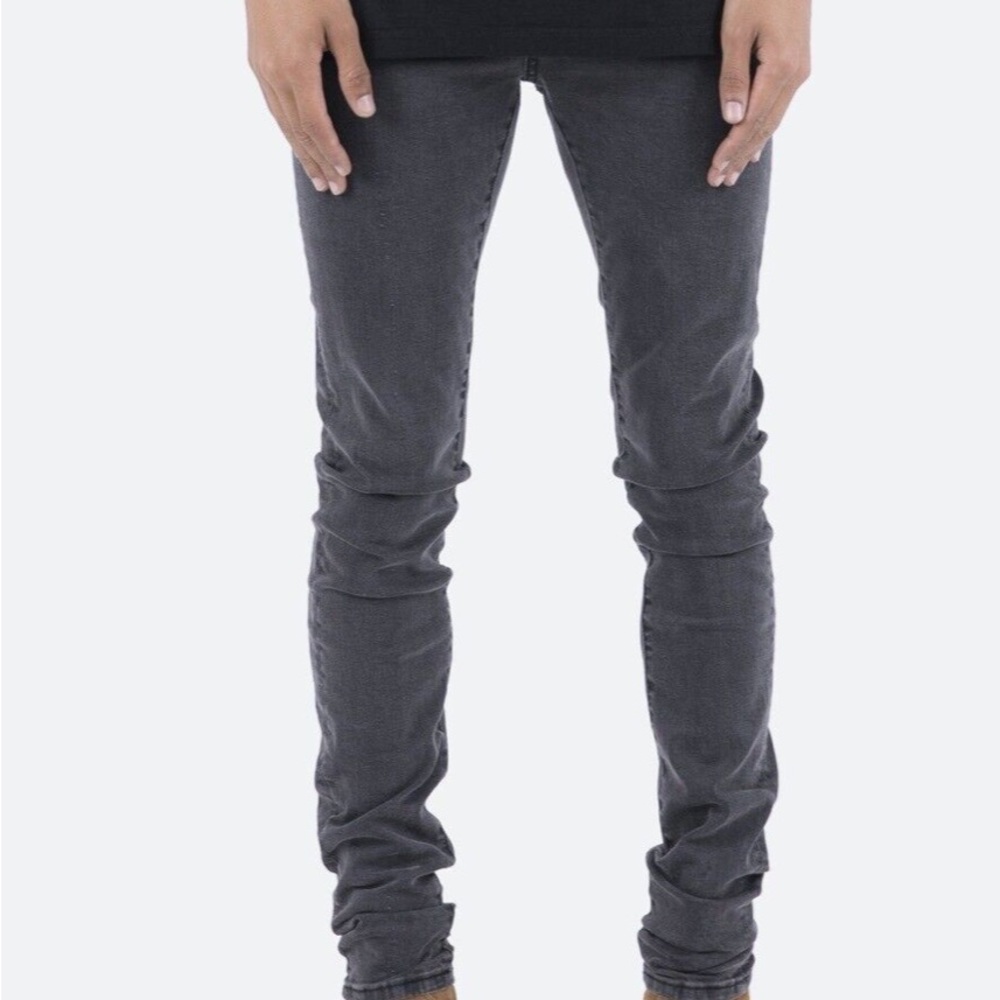 Brand New Men’s MNML Jeans X32 Stretch Denim “Vintage Black” Skinny Faded Pants